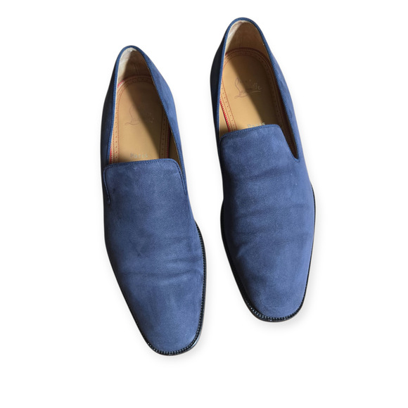 Christian Louboutin Danny Flex Blue Navy Suede Loafers - Picture 3 of 11
